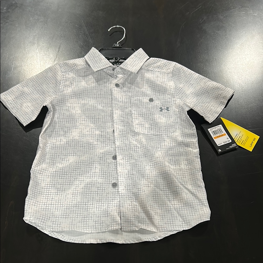 Under Armour Kids' Light Gray Checkered Shirt